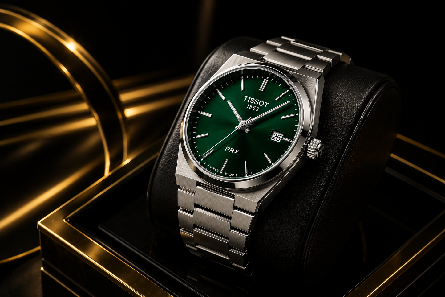 Tissot PRX 1853 – Green Dial | Stainless Steel Bracelet | Sapphire Crystal | Premium Men's Watch With Double Master Lock