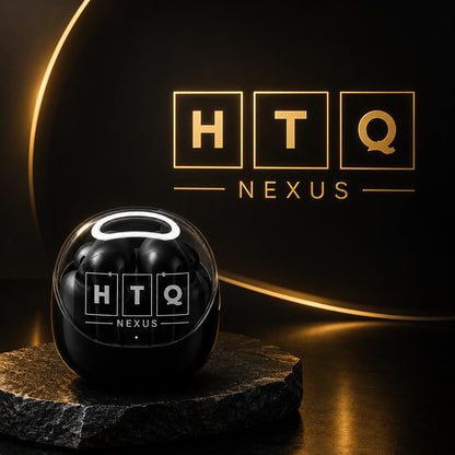 HTQ Nexus Premium Wireless Earbuds – Auto Adjustable Fit | 40 Hours Battery | Bluetooth 5.3 | Hi-Fi Sound | Type-C Charging | In Black Colour