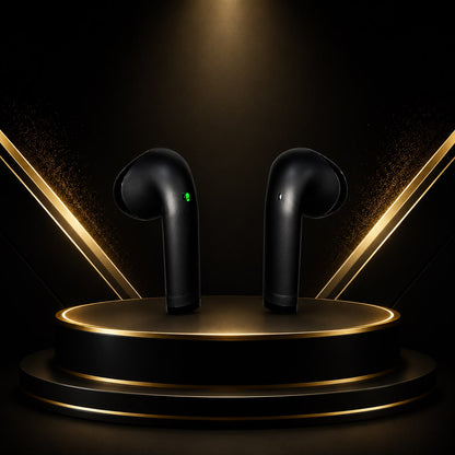 HTQ Nexus Premium Wireless Earbuds – Auto Adjustable Fit | 40 Hours Battery | Bluetooth 5.3 | Hi-Fi Sound | Type-C Charging | In Black Colour